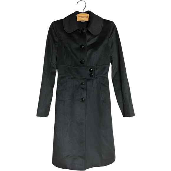 Pippa Coat with Jeweled Button Front, Black, Size 0, Made in Romania - Picture 9 of 11